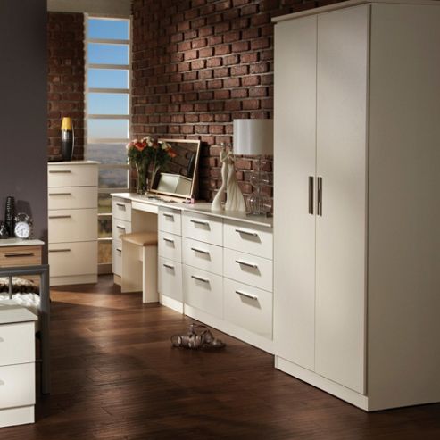 Image of Welcome Furniture Contrast Tall Plain Wardrobe - Vanilla