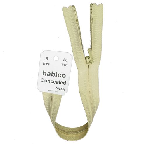 Image of Concealed Zip - 20cm - Sand