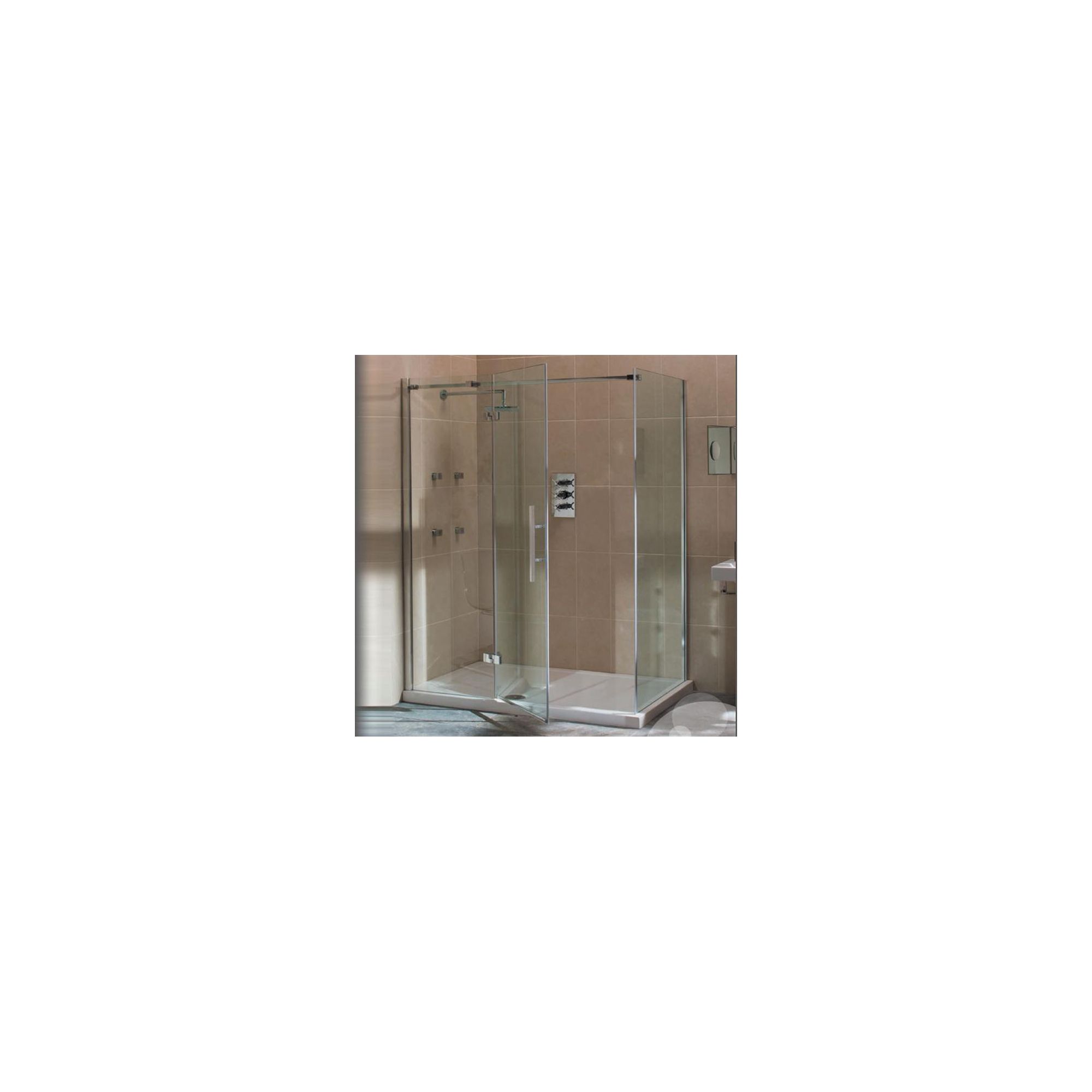 Merlyn Vivid Nine Frameless Hinged Shower Door and Inline Panel, 1200mm Wide, Left Handed, 8mm Glass at Tesco Direct