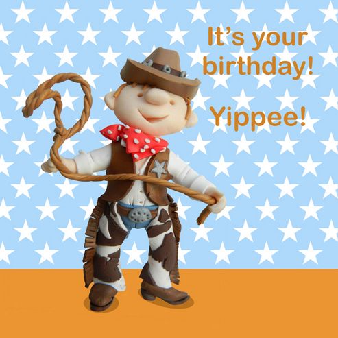 Image of Holy Mackerel Birthday Cowboy Greetings Card