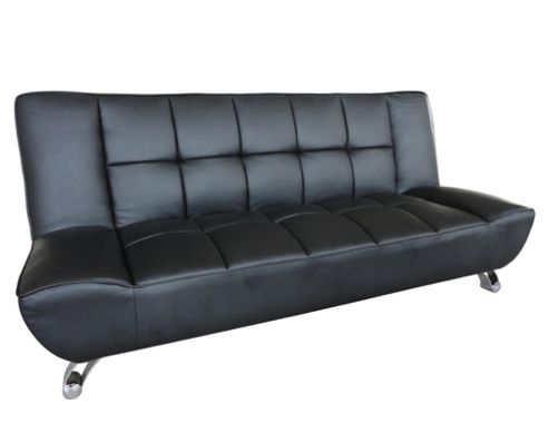 Image of Home Zone Vogue 3 Seater Convertible Sofa Clic Clac Bed - Black