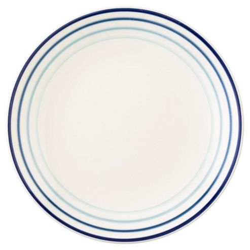 Image of Painterly Stripe Dinner Plate, Blue