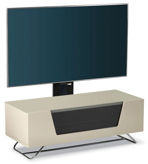 Image of Alphason Chromium Ivory Cantilever Tv Stand