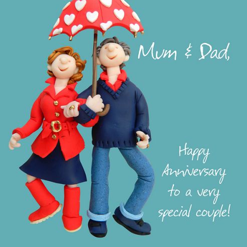Image of Holy Mackerel Anniversary Mum & Dad Greetings Card