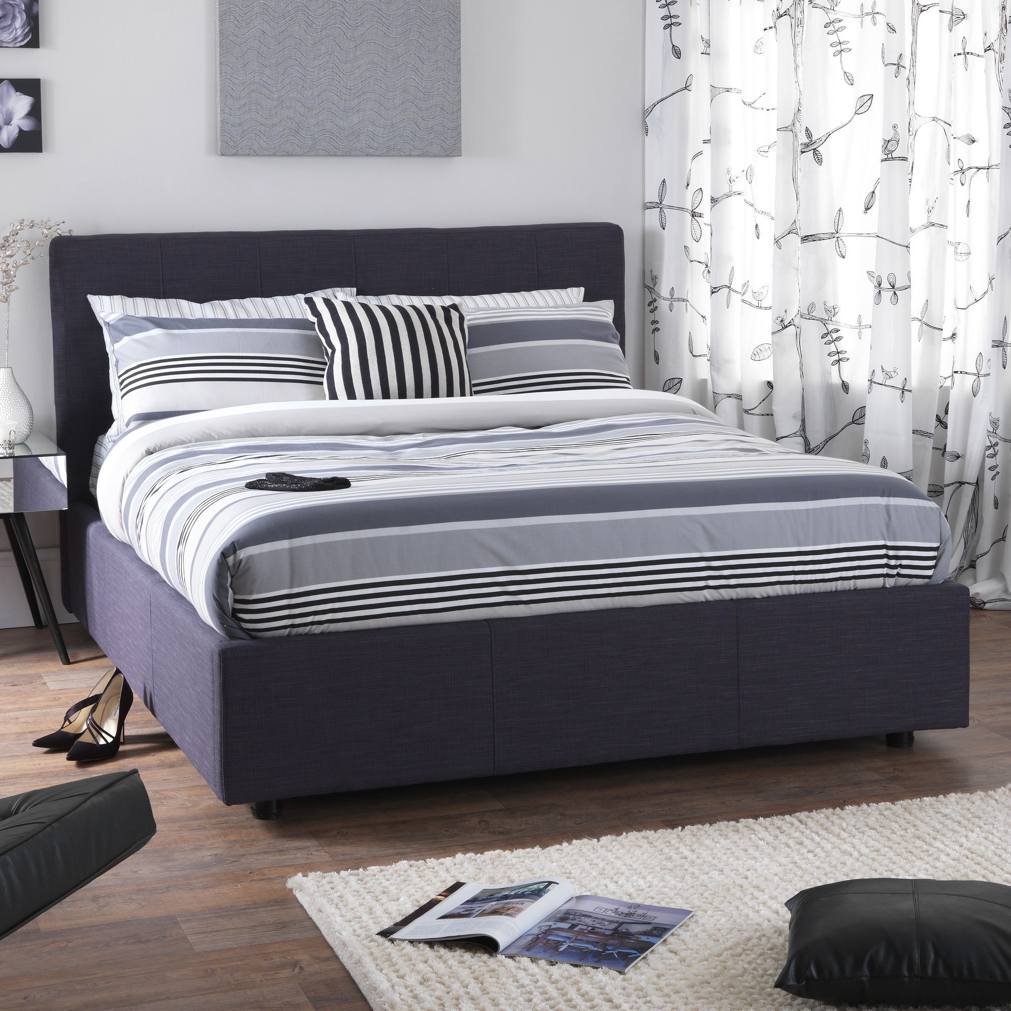 Serene Furnishings Lucca Ottoman Bed - Oxford Blue - Double at Tesco Direct