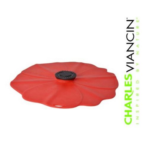 Image of Charles Viancin Silicone Sealing Lid Food Cover, Poppy, 28cm