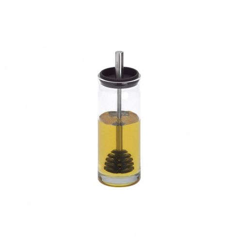 Image of Blomus Desa Glass Honey Jar Includes Silicone Spoon
