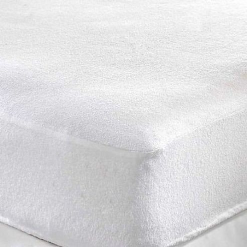 Image of Single Cot Bed Terry Fitted Sheet (white)