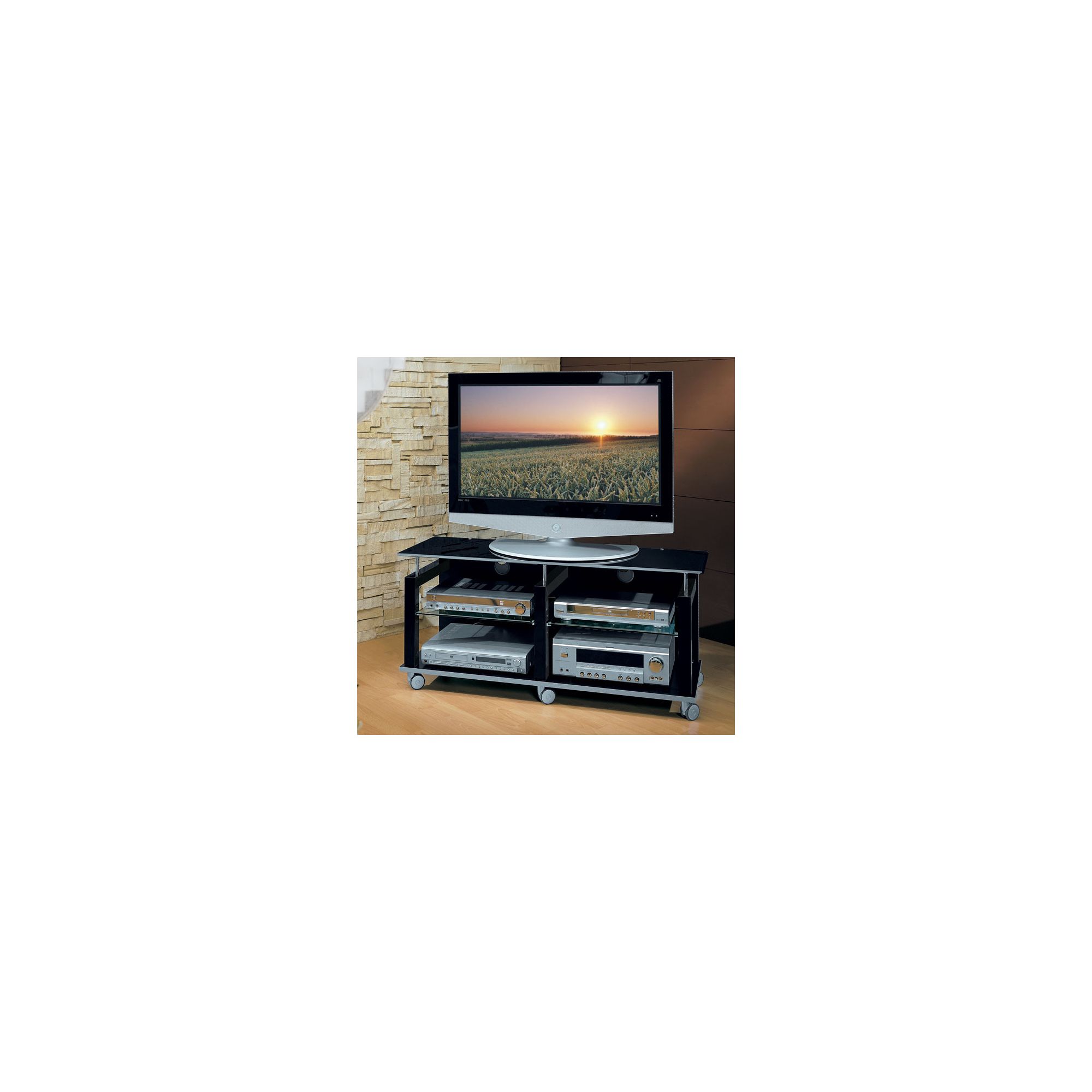 Triskom Wooden TV Stand for LCD / Plasmas - Black at Tesco Direct