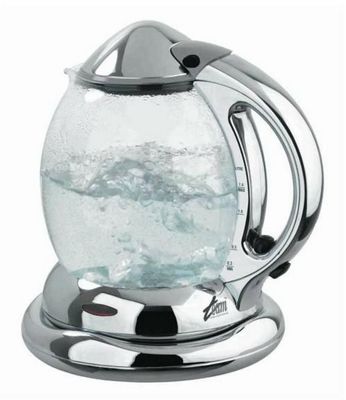 Team WKG67K Chrome and Steel Glass Kettle