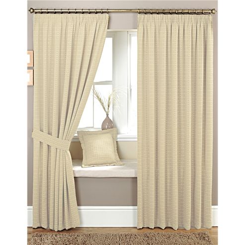 Image of Curtina Marlowe 3 Pencil Pleat Lined Curtains 66x54 Inches (167x137cm) - Natural