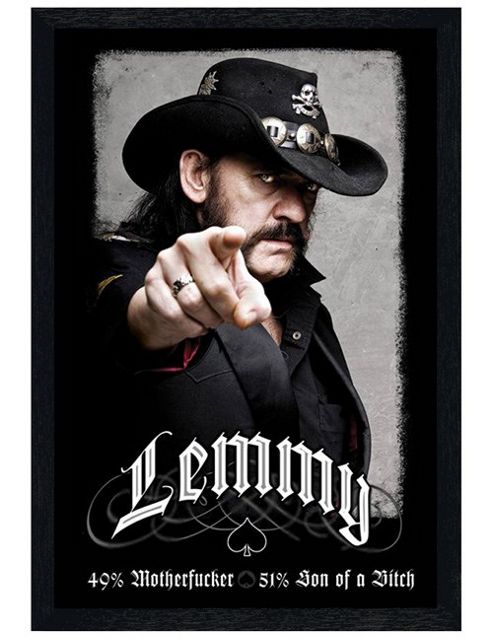 Image of Motorhead Founding Member Of Black Wooden Framed Lemmy Poster