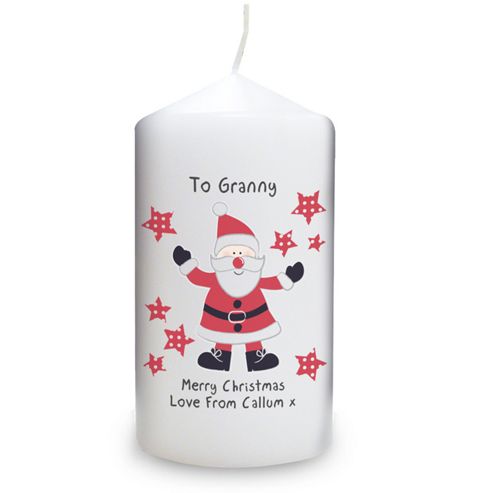 Image of Personalised Spotty Santa Candle