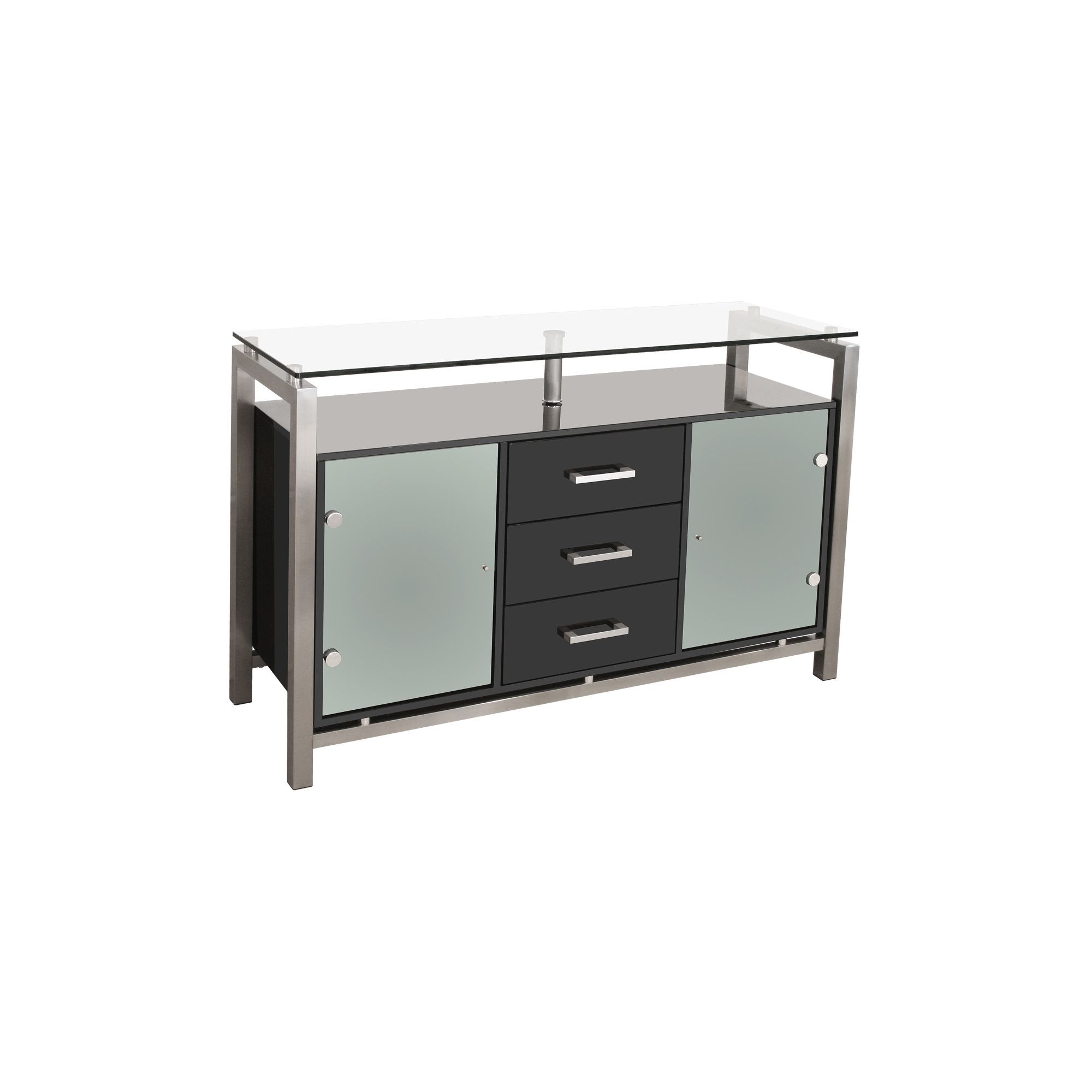 Home Essence 3 Drawer Display Cabinet - Black at Tesco Direct