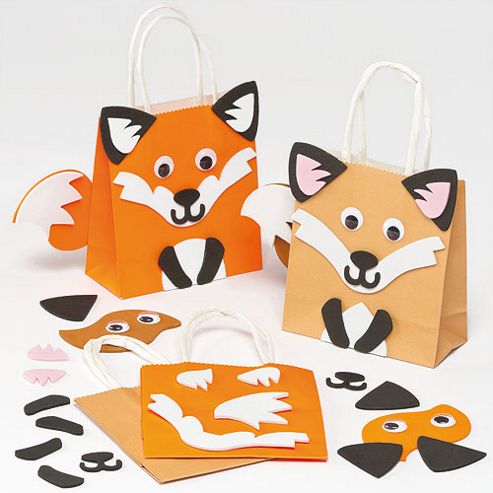 Image of Fox Gift Bag Craft Kits For Children (4 Pcs)