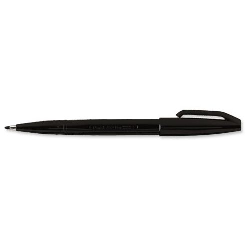 Image of Pentel Sign Pen S520 Fibre Tipped 2.0mm Tip 1.0mm Line Black Ref S520-a [pack 12]