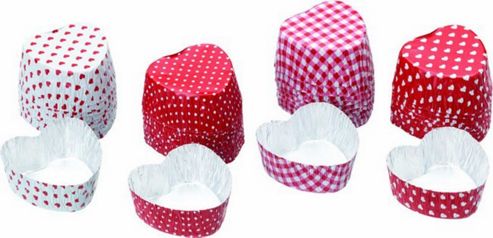 Image of Pack Of Fourty Mini Heart Shape Foil Cases