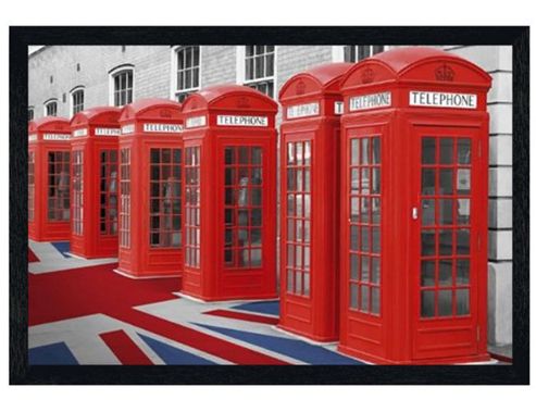 Image of The Sights Of London Black Wooden Framed Great British Icons Poster