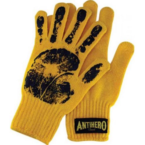 Image of Anti Hero Yield 100% Acrylic Knit Gloves - Yellow