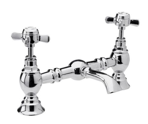 Image of Ultra Beaumont Luxury Bridge Basin Mixer Without Waste In Chrome