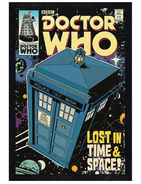 Image of Black Wooden Framed Doctor Who Lost In Time & Space Poster