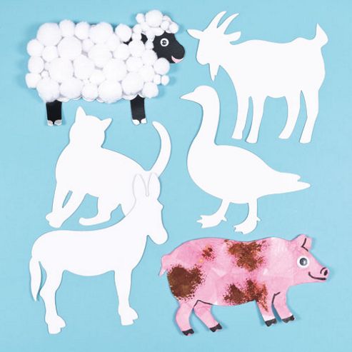 Image of Farm Animal Card Shapes (pack Of 10)