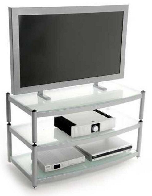 Image of Atacama 3 Shelf Tv Stand For Up To 60 Inch In Silver