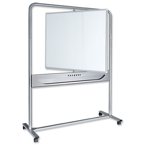 Image of Nobo Mobile Whiteboard Easel Magnetic Steel Vertical Pivot W1200xh900mm Board Ref 190130