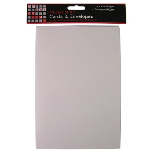 Image of A5 White Embossed Card & Envelopes 10 Pack