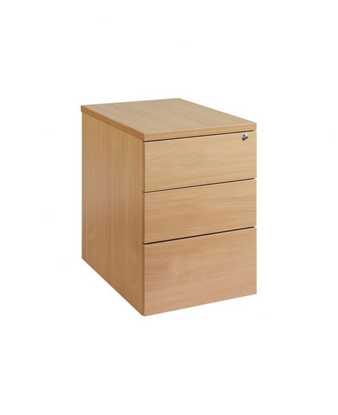 Image of Office Basics Maestro 25 3 Drawer Mobile Pedestals - Oak