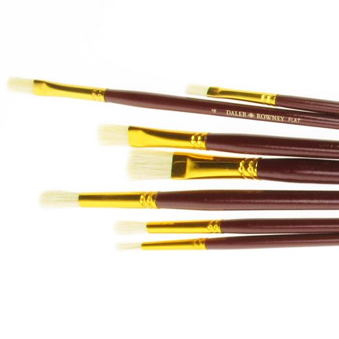 Image of Daler Simply Oil & Acrylic Brush Set - 7 Piece Natural Bristle Oil Set