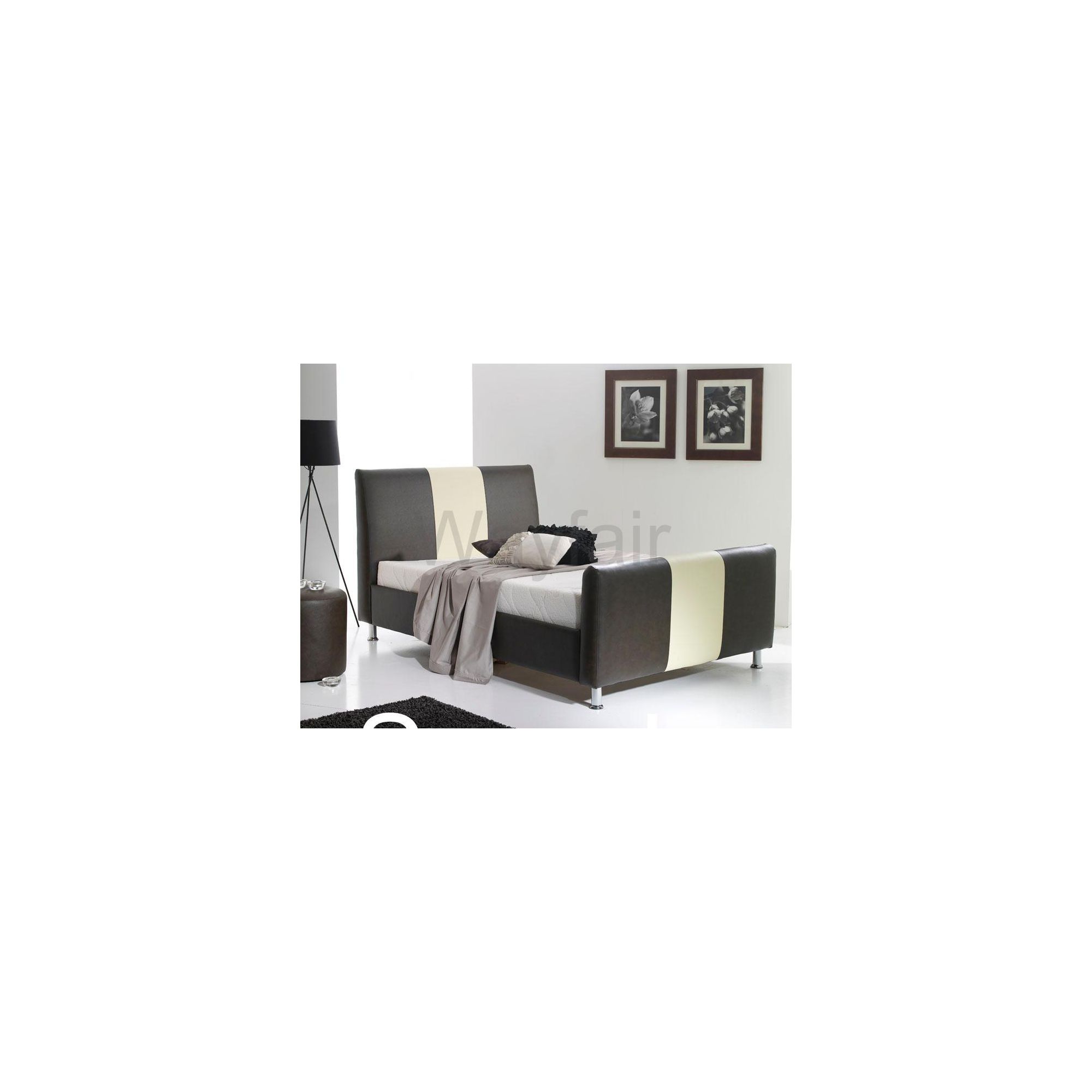 MA Living Rafi Bed - Double - faux leather Black at Tesco Direct