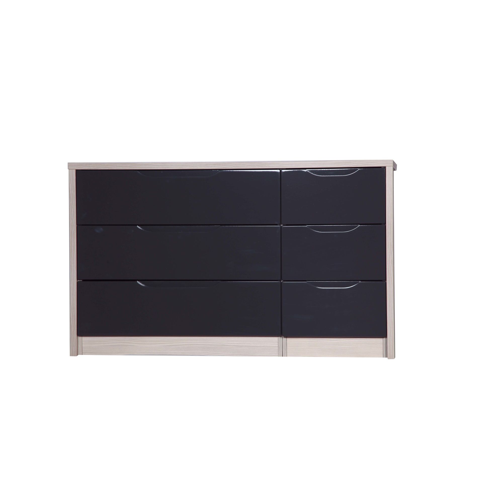 Alto Furniture Avola 6 Drawer Double Chest - White Avola Carcass With Grey Gloss at Tescos Direct