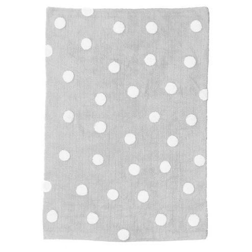 Image of Lorena Canals Topos Grey Children's Rug - 120 Cm W X 160 Cm D (3 Ft 11 In X 5 Ft 3 In)