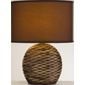 The Lighting & Interiors Group Midi Ripple Table Lamp - Chocolate - Chocolate Cotton