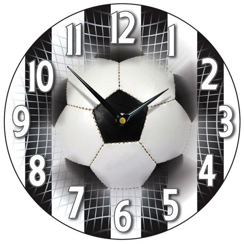 Image of Smith & Taylor Football Wall Clock In Black And White Stripe