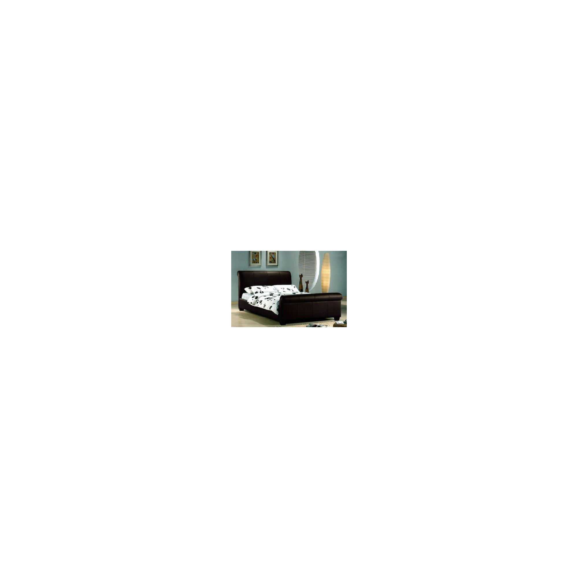 Alpha furniture Roma Real Leather Bed - Double - Brown at Tesco Direct