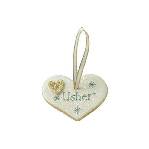 Image of Usher Gold Sparkle Heart Wedding Keepsake