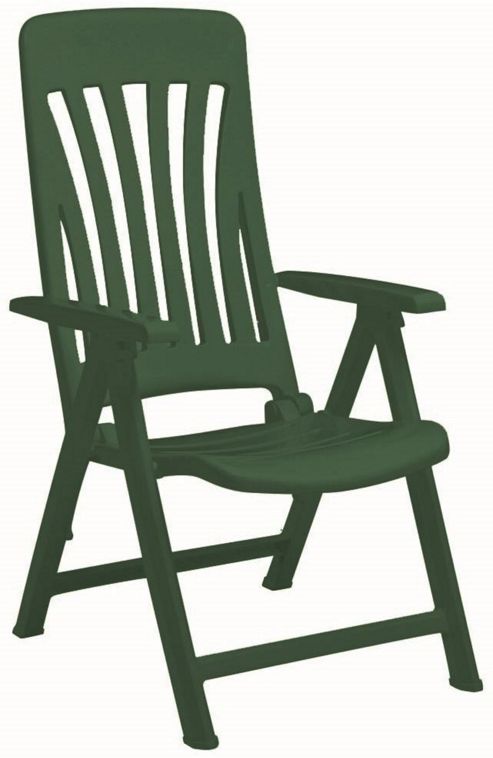 Image of Resol Blanes Folding Multi-position Garden Armchair - Green Plastic