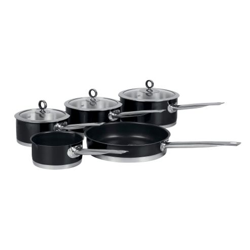 Image of Morphy Richards Accents 5 Piece Pan Set, Black
