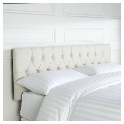 Image of Preston Headboard Linen Effect Cream Double