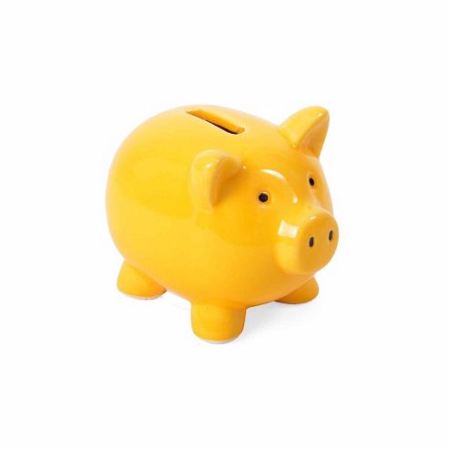 Image of Little Yellow Ceramic Piggy Bank Money Box