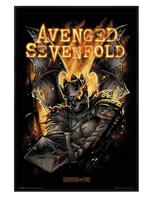 Image of Avenged Sevenfold Gloss Black Framed Shepherd Of Fire A7x Poster