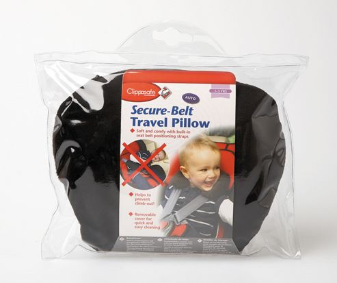 Image of Clippasafe Secure Belt Travel Pillow Black 1-3 Years