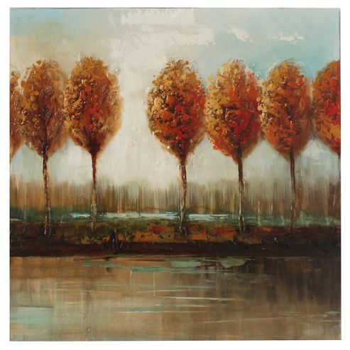 Image of House Additions Tuscan Riverside Trees Canvas Art