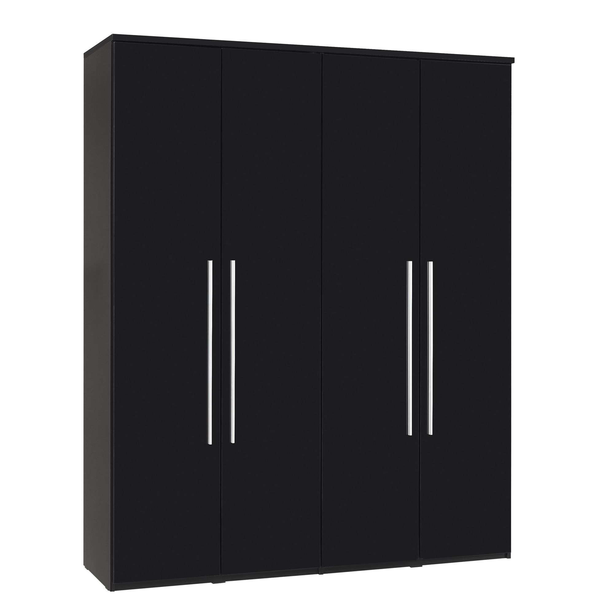 Urbane Designs Romain Four Door Wardrobe in High Gloss Black at Tesco Direct