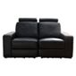 Barcelona Leather Small Recliner Sofa Black
