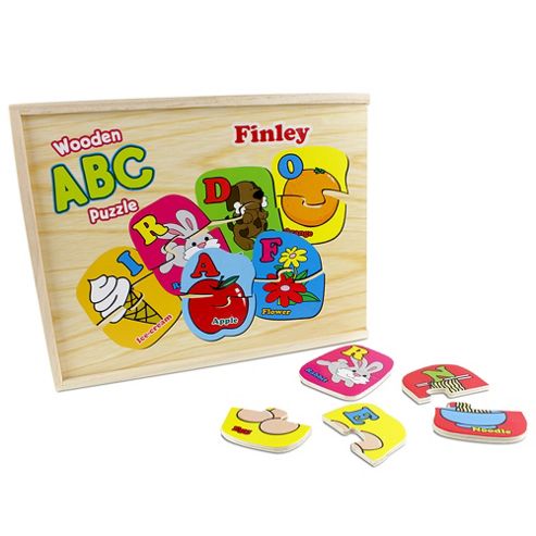 Image of Personalised Kids Wooden Abc Puzzle Box