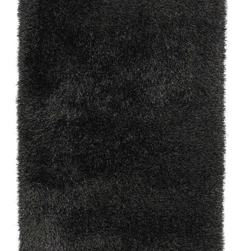 Image of Think Rugs Monte Carlo Black/brown Shaggy Rug - 80 Cm X 140 Cm (2 Ft 8 In X 4 Ft 7 In)