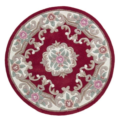 Image of Lotus Premium Aubusson Red 120x120 Wool Rug